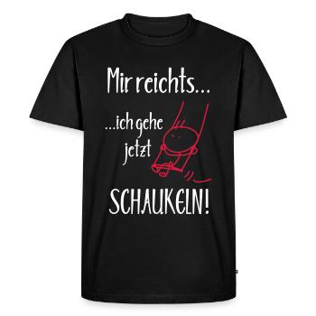 Mir reichts, ich gehe jetzt Schaukeln! - Männer Premium Bio T-Shirt - Schwarz - Vorne - Nico (187cm)