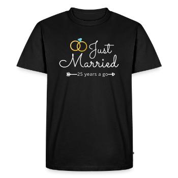 25th Wedding Anniversary - Men's Premium Organic T-Shirt - black - Front - Nico (187cm)
