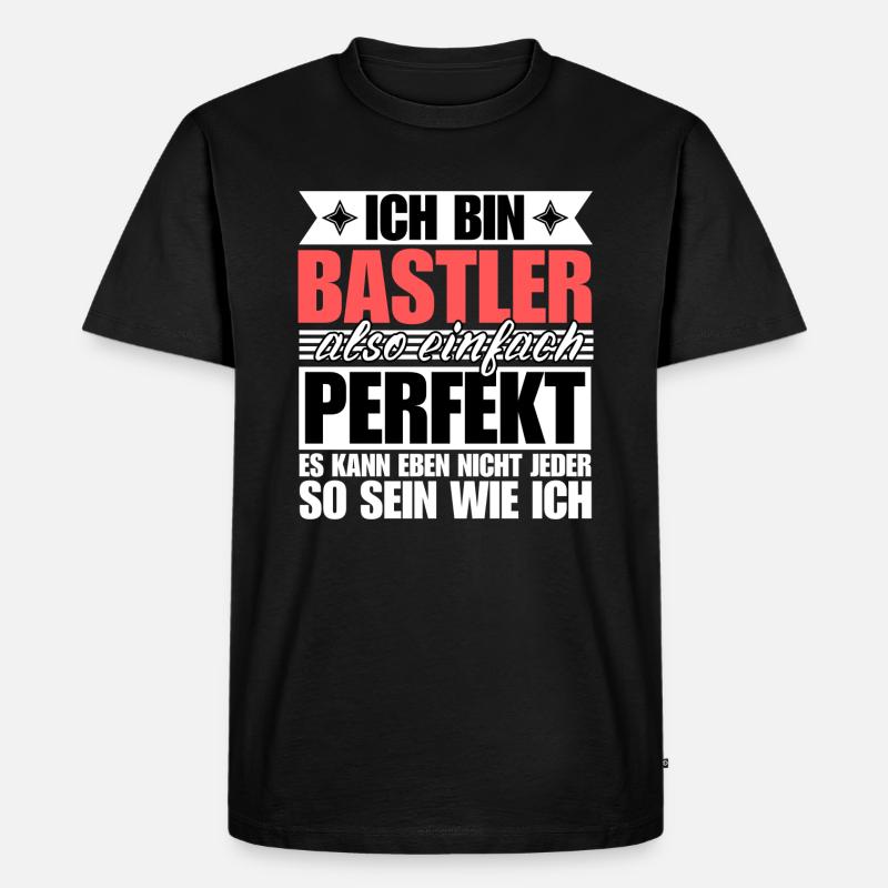 Perfekter Bastler - Männer Premium Bio T-Shirt - Schwarz