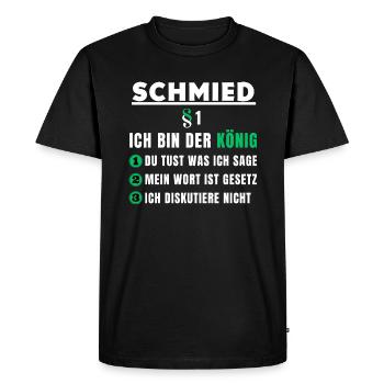 Blacksmith Gift - I Am The King - Men's Premium Organic T-Shirt - black - Front - Nico (187cm)