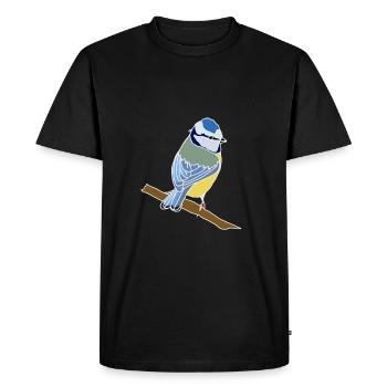 mésange - T-shirt Premium bio Homme - noir - Devant - Nico (187cm)