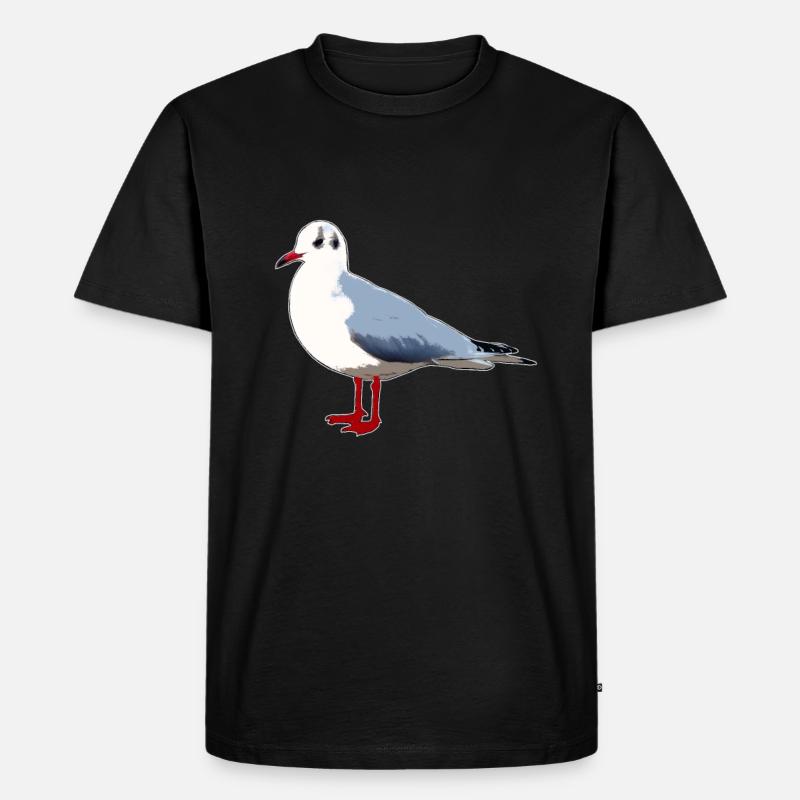 Möwe - Männer Premium Bio T-Shirt - Schwarz