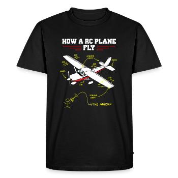 RC Plane Remote Controlled Model Funny Diagram - Men's Premium Organic T-Shirt - black - Front - Nico (187cm)