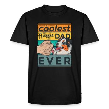 Meilleur chien de berger australien Aussie Dad Ever - T-shirt Premium bio Homme - noir - Devant - Nico (187cm)
