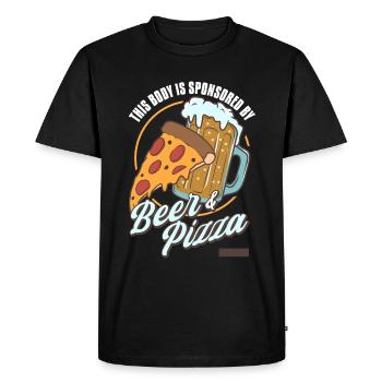 This body is sponsored by Beer & Pizza - Men's Premium Organic T-Shirt - black - Front - Nico (187cm)