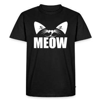 Miaou oreilles de chat de chat - T-shirt Premium bio Homme - noir - Devant - Nico (187cm)