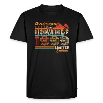 Retro Vintage légendaire anniversaire décembre 1999 - T-shirt Premium bio Homme - noir - Devant - Nico (187cm)