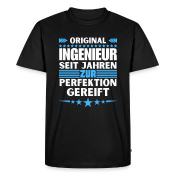 Engineer matured to perfection - Men's Premium Organic T-Shirt - black - Front - Nico (187cm)