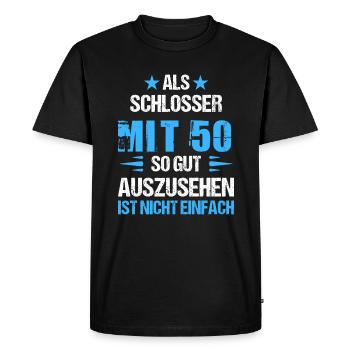 With 50 handsome locksmith - Men's Premium Organic T-Shirt - black - Front - Nico (187cm)