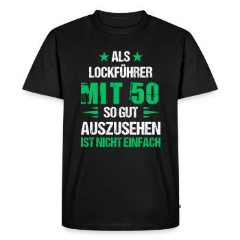 Avec 50 beaux leurres - T-shirt Premium bio Homme - noir - Devant - Nico (187cm)