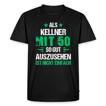 Avec 50 beaux serveurs - T-shirt Premium bio Homme - noir - Devant - Nico (187cm)
