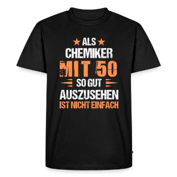 At 50 handsome chemist - Men's Premium Organic T-Shirt - black - Front - Nico (187cm)