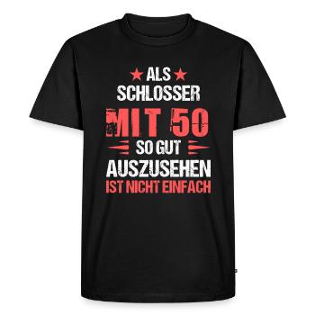 With 50 handsome locksmith - Men's Premium Organic T-Shirt - black - Front - Nico (187cm)