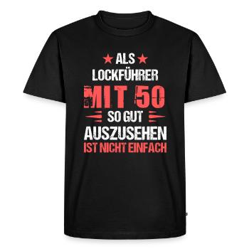 Avec 50 beaux leurres - T-shirt Premium bio Homme - noir - Devant - Nico (187cm)