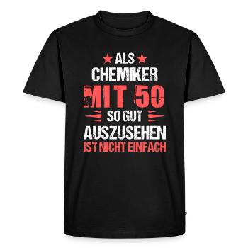 At 50 handsome chemist - Men's Premium Organic T-Shirt - black - Front - Nico (187cm)