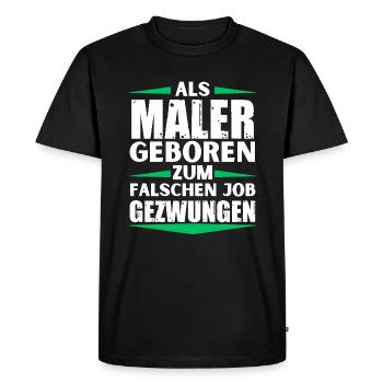 Painter landed in the wrong job - Men's Premium Organic T-Shirt - black - Front - Nico (187cm)