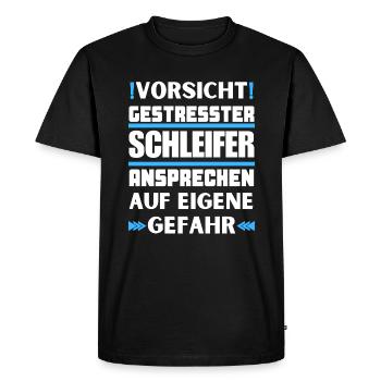 Ne parlez pas à un broyeur stressé ! - T-shirt Premium bio Homme - noir - Devant - Nico (187cm)