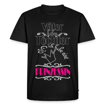 Father Fathers Daughter Daughters Princess Pink - Men's Premium Organic T-Shirt - black - Front - Nico (187cm)