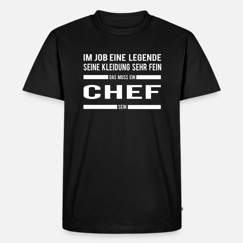 Chef - Männer Premium Bio T-Shirt - Schwarz