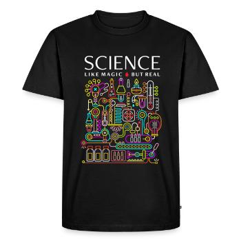 Science, Like Magic but Real - Men's Premium Organic T-Shirt - black - Front - Nico (187cm)