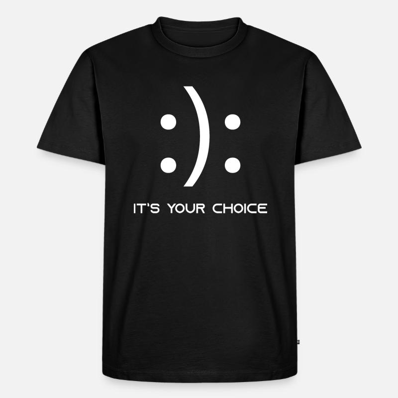 Spruch Emoji - Männer Premium Bio T-Shirt - Schwarz