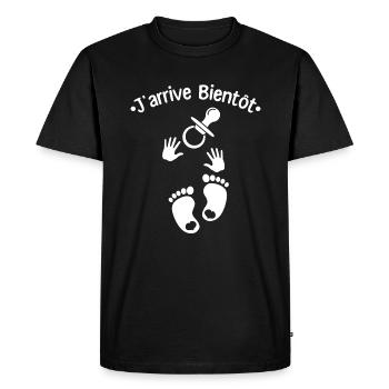 Grossesse Papa Originale Drôle Bientôt Future Mama - T-shirt Premium bio Homme - noir - Devant - Nico (187cm)