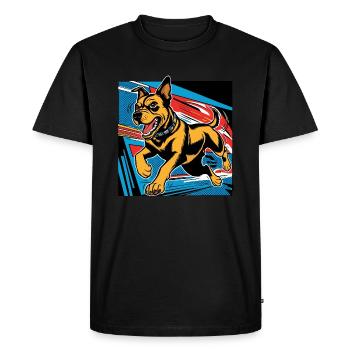 Action Dog - Men's Premium Organic T-Shirt - black - Front - Nico (187cm)