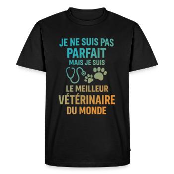 Le meilleur vétérinaire du monde - T-shirt Premium bio Homme - noir - Devant - Nico (187cm)