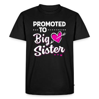 Promoted To Big Sister - Big sister baby - Men's Premium Organic T-Shirt - black - Front - Nico (187cm)