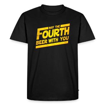 Que la 4ème bière avec vous! - T-shirt Premium bio Homme - noir - Devant - Nico (187cm)
