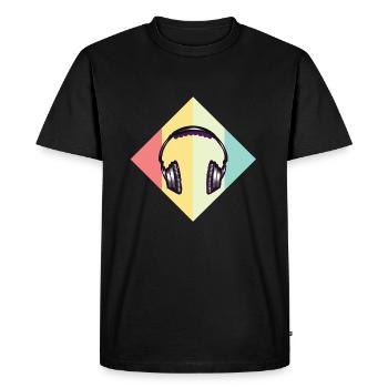headphone - Men's Premium Organic T-Shirt - black - Front - Nico (187cm)
