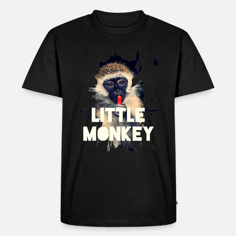 Affe - Männer Premium Bio T-Shirt - Schwarz