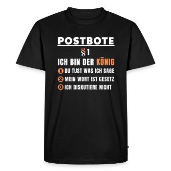 Cadeau de facteur - je suis le roi - T-shirt Premium bio Homme - noir - Devant - Nico (187cm)