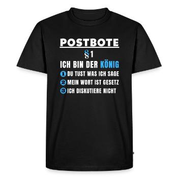 Cadeau de facteur - je suis le roi - T-shirt Premium bio Homme - noir - Devant - Nico (187cm)