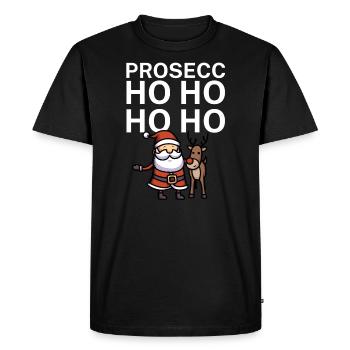 Prosecc ho ho ho ho - Men's Premium Organic T-Shirt - black - Front - Nico (187cm)