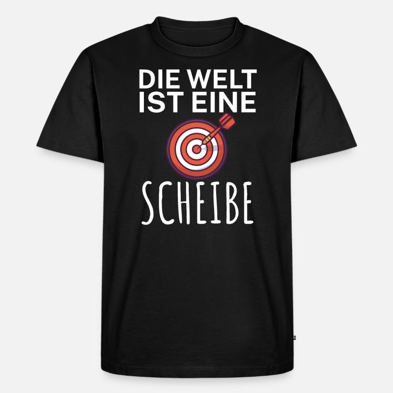 Die Welt ist eine Scheibe - Männer Premium Bio T-Shirt - Schwarz