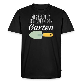 Mir reichts ich geh in den Garten - Männer Premium Bio T-Shirt - Schwarz - Vorne - Nico (187cm)