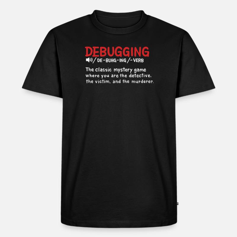 Debugging dictionary styled Definition - T-shirt Premium bio Homme - noir