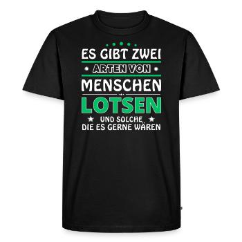 Pilot Gift - Two Types of... Design - Men's Premium Organic T-Shirt - black - Front - Nico (187cm)