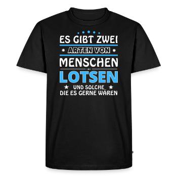 Pilots Gift - Two Types of... Design - Men's Premium Organic T-Shirt - black - Front - Nico (187cm)