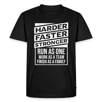 Faster Stronger - Crosslauf feld feldlauf - T-shirt Premium bio Homme - noir - Devant - Nico (187cm)