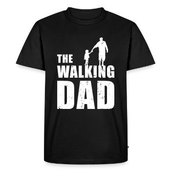 Le père qui marche - papa papa fils fille amusant - T-shirt Premium bio Homme - noir - Devant - Nico (187cm)
