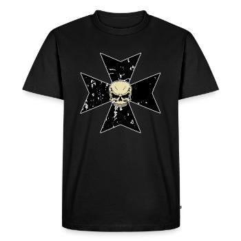 Templar cross - Men's Premium Organic T-Shirt - black - Front - Nico (187cm)