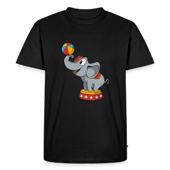 Éléphant de cirque - T-shirt Premium bio Homme - noir - Devant - Nico (187cm)
