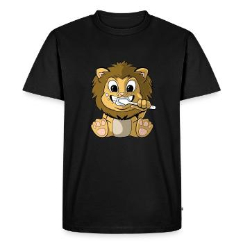 Brushing Teeth Lion Teeth Brushing - Men's Premium Organic T-Shirt - black - Front - Nico (187cm)