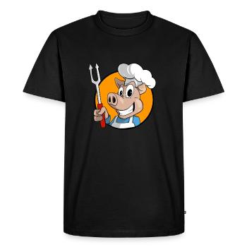 BBQ bbq de porc - T-shirt Premium bio Homme - noir - Devant - Nico (187cm)