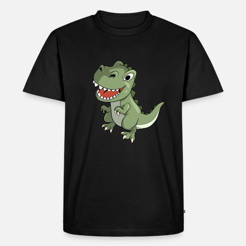 T-Rex Dinosaurier - Männer Premium Bio T-Shirt - Schwarz