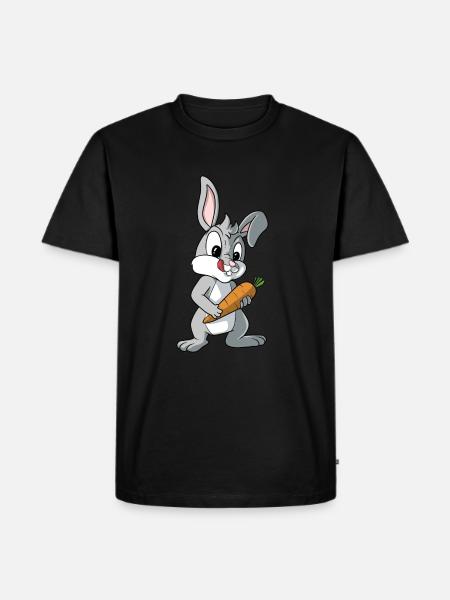 Rabbit with Carrot Rabbit - Men's Premium Organic T-Shirt - black