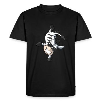 Mignon Cartoon Zebra Handstand Turner - T-shirt Premium bio Homme - noir - Devant - Nico (187cm)