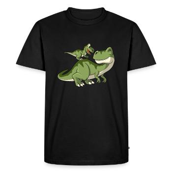 Grand dinosaure et petit dinosaure - T-shirt Premium bio Homme - noir - Devant - Nico (187cm)